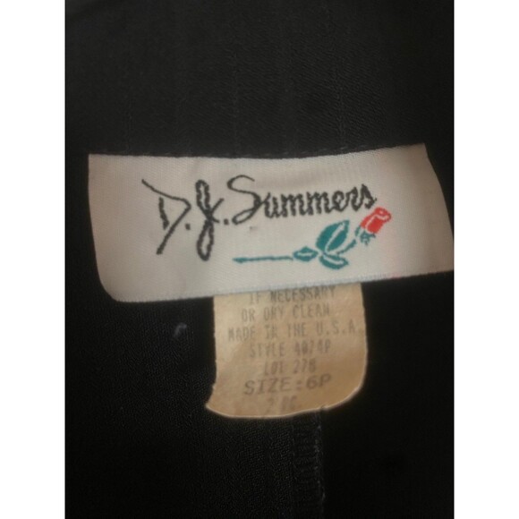 DJ SUMMERS 2 Piece white & black Jacket + Pant Suit Women's Size 6P VINTAGE - Picture 4 of 13